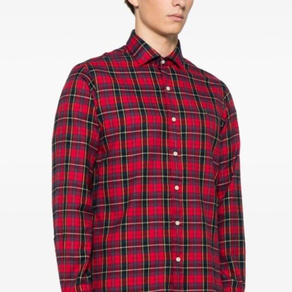 RALPH LAUREN Mens Tartan Plaid Casual Long Sleeve Shirt Laurent Vuitton Gucci M - Picture 1 of 6
